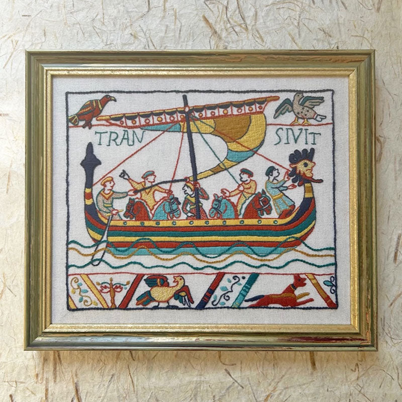 Bayeux Tapestry, Invasion The Crossing CREWEL EMBROIDERY Kit - Glorafilia