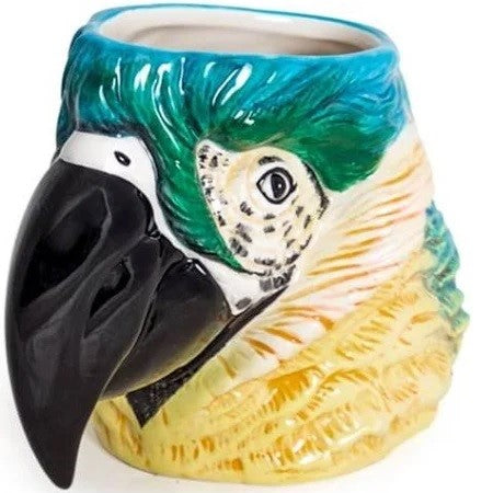 Blue Macaw Parrot Scissor Storage Pot / Jar,  Accessory Organizer