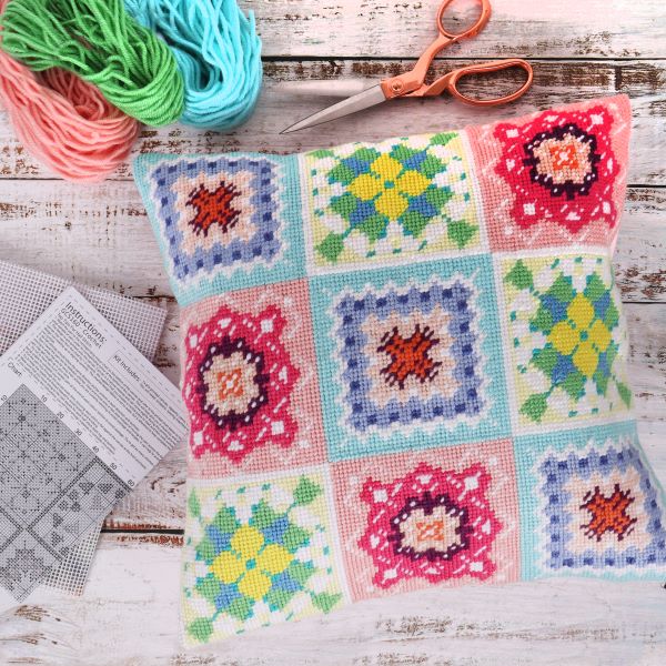 Crochet Pattern Tapestry Kit Cushion (with cushion back)