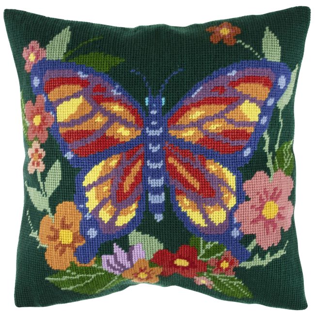 Flutterfly Tapestry Kit Cushion (with cushion back)