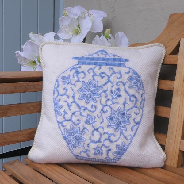 Ginger Jar Tapestry Kit, Needlepoint Kit - Heirloom Needlecraft