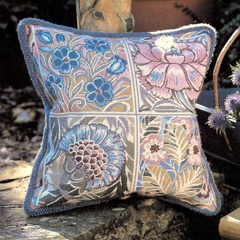 William De Morgan Tiles Tapestry Kit, Needlepoint Kit - Glorafilia