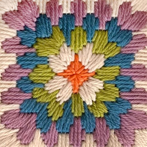 Granny Squares Cushion Front Tapestry Kit, Needlepoint Kit - Glorafilia