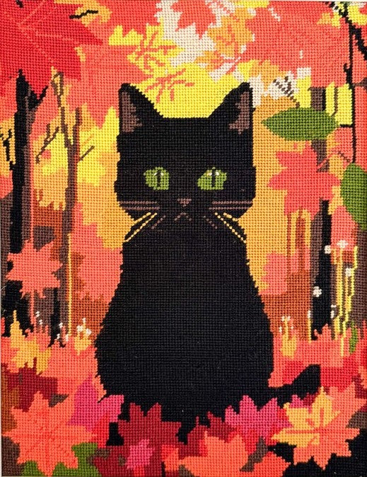 Autumn Emerald Cat Tapestry Kit - Milpoint