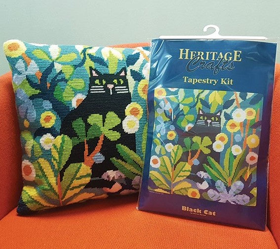 Black Cat Tapestry Kit - Heritage Crafts