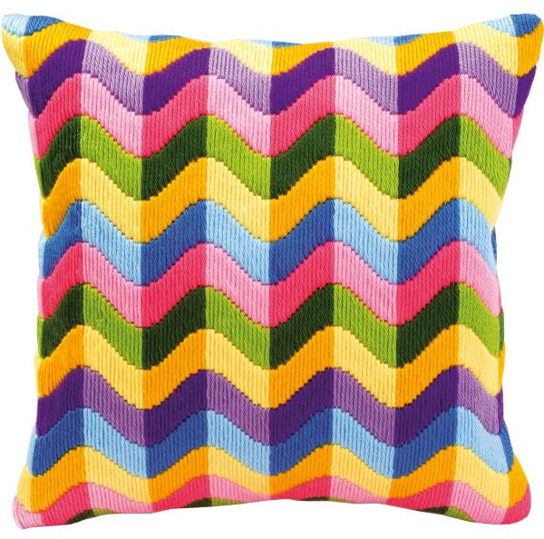 Bold Geometric Wave Long Stitch Kit - Vervaco