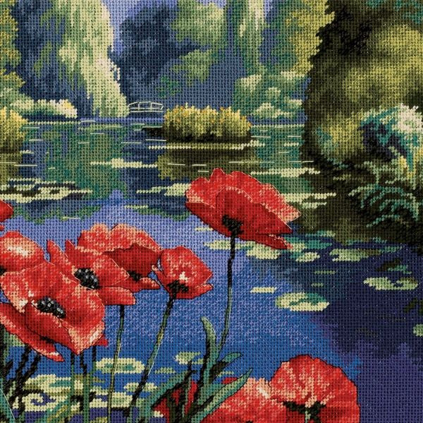 Lakeside Poppies Tapestry Kit - Dimensions Needlepoint