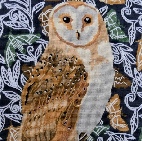 Barn Owl Tapestry Kit, Needlepoint Kit - Heirloom Needlecraft