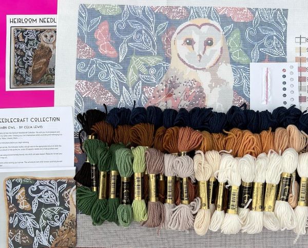 Barn Owl Tapestry Kit, Needlepoint Kit - Heirloom Needlecraft