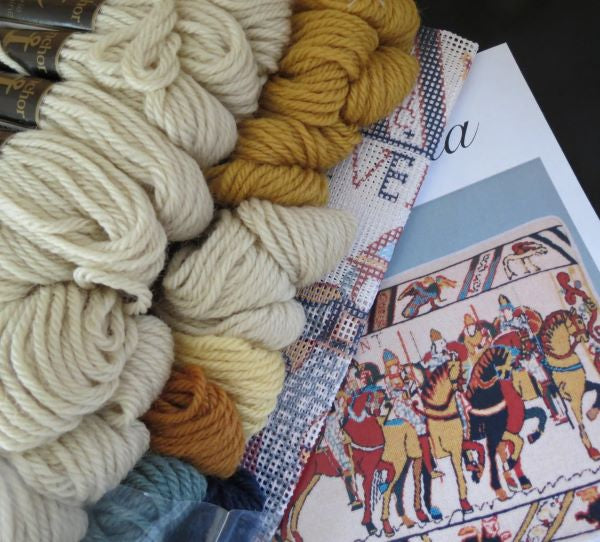 Bayeux Tapestry, William Rides to War Tapestry Kit, Needlepoint Kit - Glorafilia