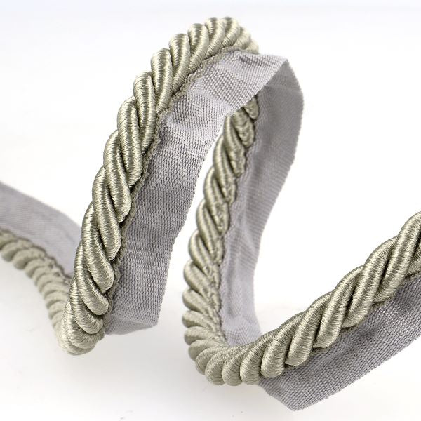 Cushion Trimming Cord, Flanged Twist Piping Cord - Grey