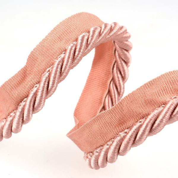 Cushion Trimming Cord, Flanged Twist Piping Cord - Cameo Pink