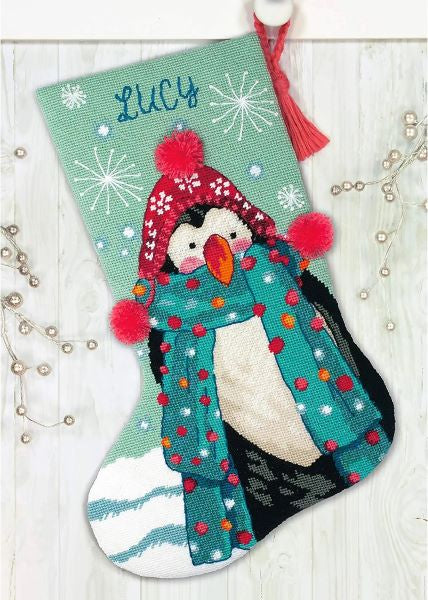 Fuzzy Penguin Tapestry Kit Stocking - Dimensions Needlepoint