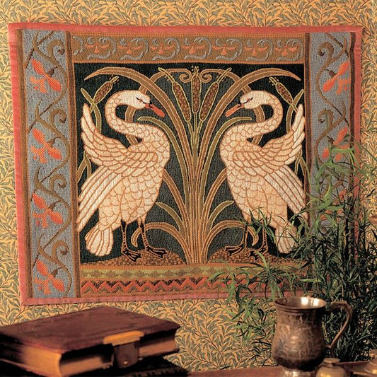 Swans Wall Hanging Tapestry Kit, Needlepoint Kit - Glorafilia