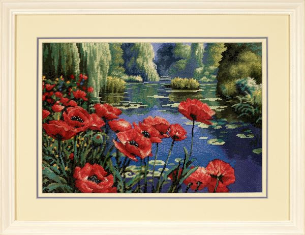 Lakeside Poppies Tapestry Kit - Dimensions Needlepoint