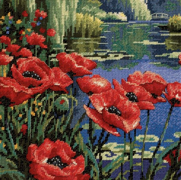 Lakeside Poppies Tapestry Kit - Dimensions Needlepoint