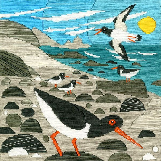Oyster Catchers Long Stitch Kit - Bothy Threads