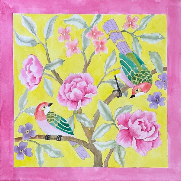 Pink Peony Tapestry Kit, Needlepoint Kit - Heirloom Needlecraft