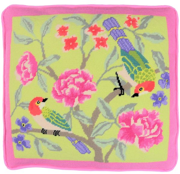 Pink Peony Tapestry Kit, Needlepoint Kit - Heirloom Needlecraft