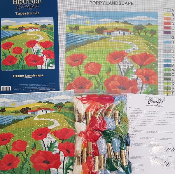 Poppy Landscape Tapestry Kit - Heritage Crafts