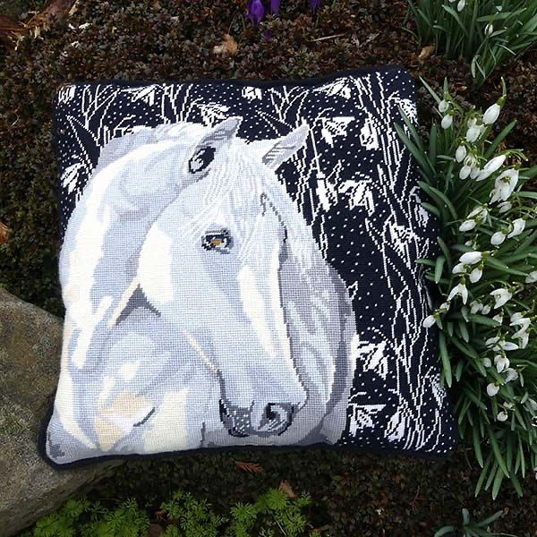 Snowdrop Horse Tapestry Kit, Needlepoint Kit - Heirloom Needlecraft