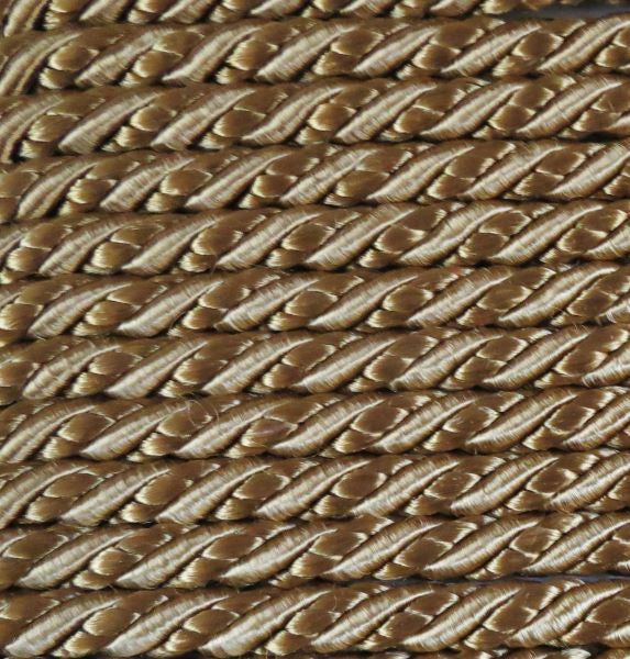 Cushion Trimming Cord, Cambridge Twist Piping Cord - Old Gold 8mm