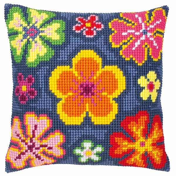 Bright Flowers CROSS STITCH TAPESTRY Kit, Vervaco PN-0008496