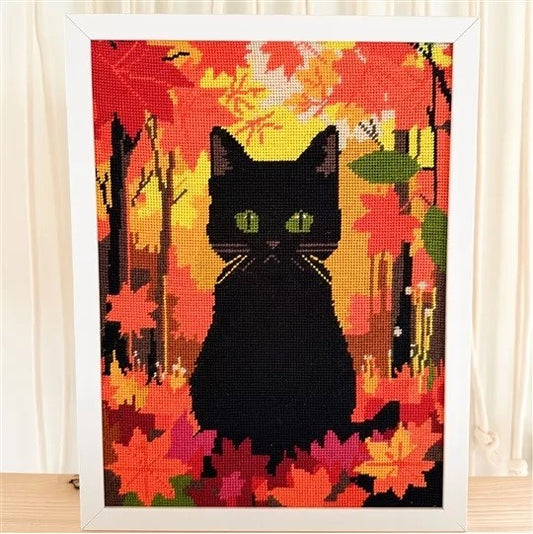 Autumn Emerald Cat Tapestry Kit - Milpoint