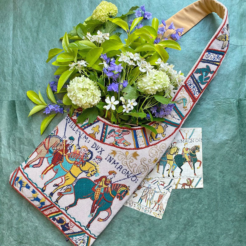 Bayeux Tapestry Needlepoint Shoulder Bag, William Rides to War Tapestry Kit - Glorafilia