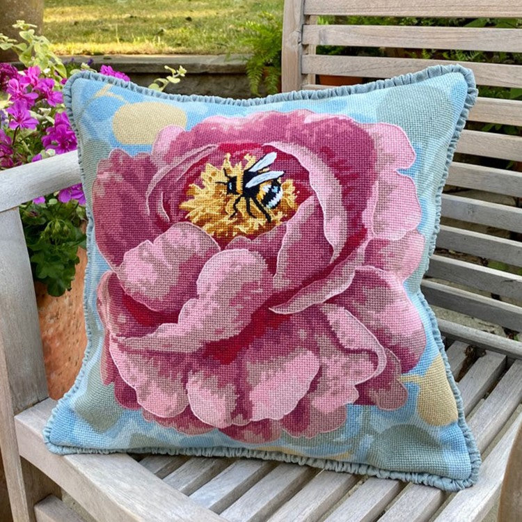 Bee in Bloom Tapestry Kit, Needlepoint Kit - Glorafilia