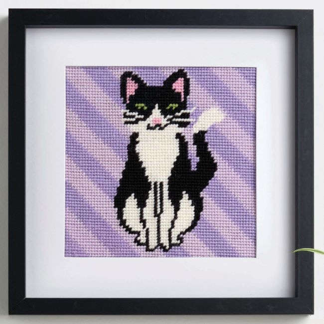 Black and White Cat Tapestry Kit - Anchor