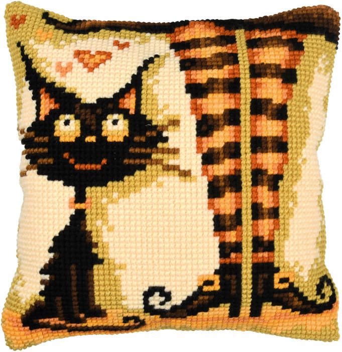 Cat and Witch CROSS STITCH TAPESTRY Kit, Vervaco PN-0216228