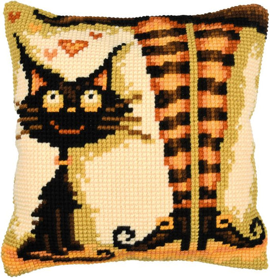 Cat and Witch CROSS STITCH TAPESTRY Kit, Vervaco PN-0216228