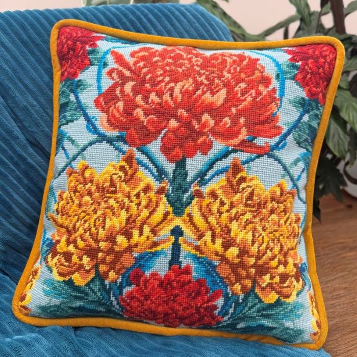 Caustic Chrysanthemums Tapestry Kit - Bothy Threads