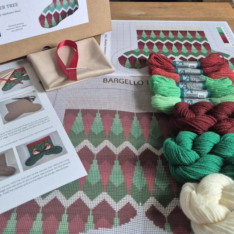 Art Deco Tree Christmas Stocking Tapestry Kit - Appletons
