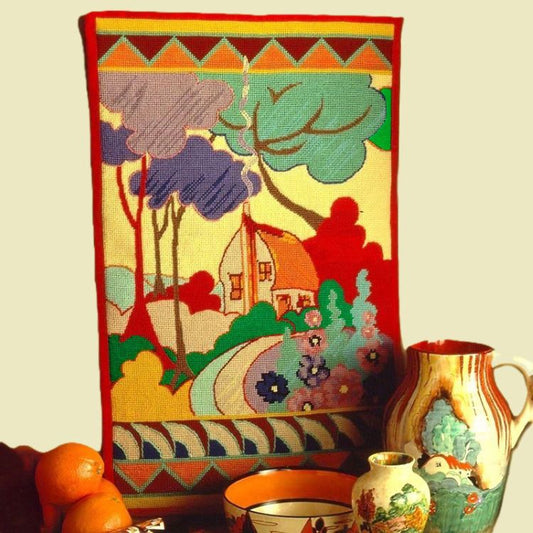 Clarice Cliff Wall Hanging Tapestry Kit, Needlepoint Kit - Glorafilia