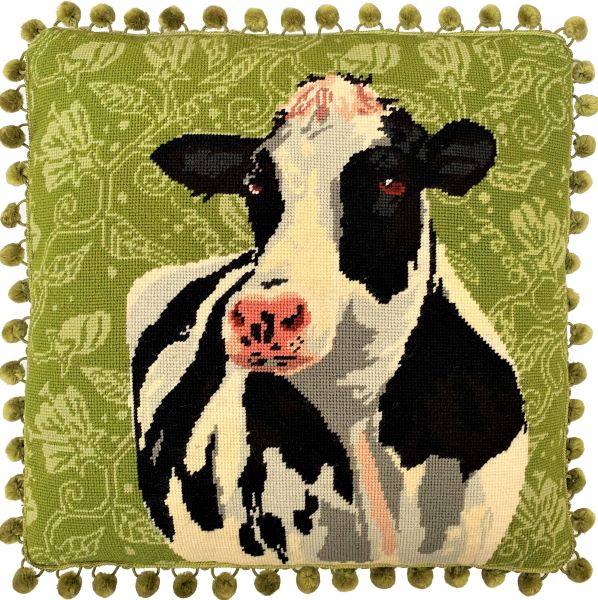 Friesian Cow Tapestry Kit, Needlepoint Kit - Heirloom Needlecraft