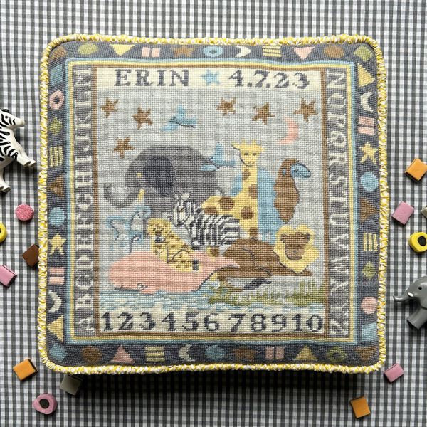 Animal Allsorts Sampler Misty Tapestry Kit, Needlepoint Kit - Glorafilia