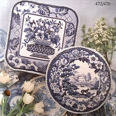 English China Plate Tapestry Kit, Needlepoint Kit - Glorafilia