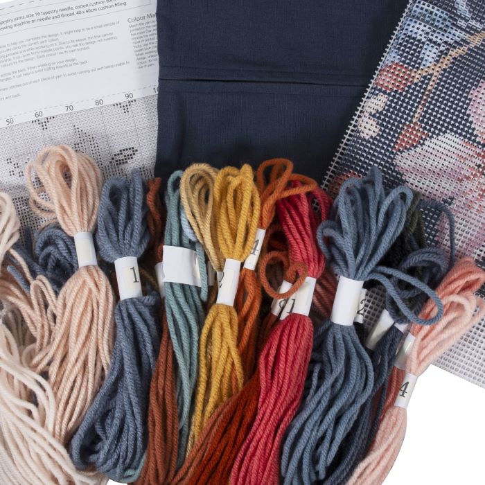 Magnolia Bird Tapestry Kit Cushion (with cushion back)