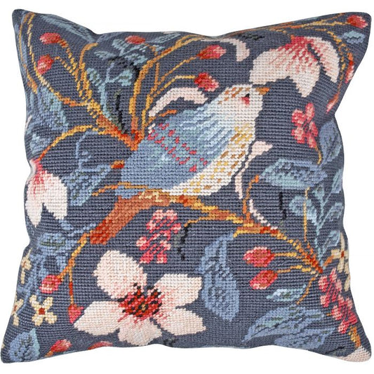 Magnolia Bird Tapestry Kit Cushion (with cushion back)
