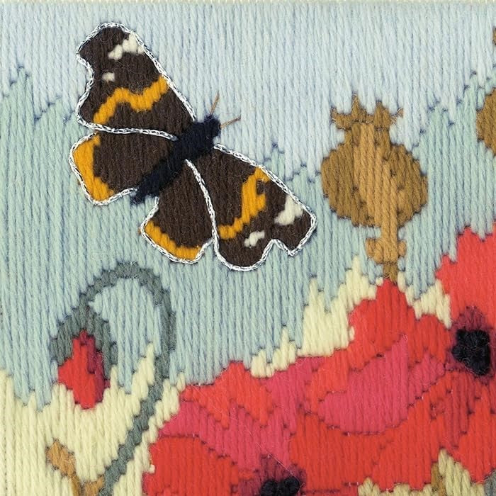 Red Poppies Long Stitch Kit - Derwentwater Designs LSRP