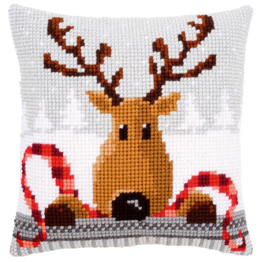 Reindeer in Plaid CROSS STITCH TAPESTRY Kit, Vervaco PN-0148051