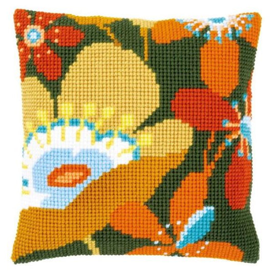 Retro Flowers CROSS STITCH TAPESTRY Kit, Vervaco PN-0156666