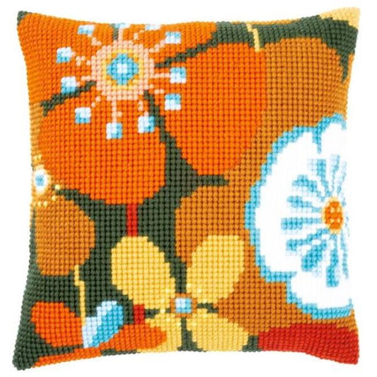 Retro Flowers CROSS STITCH TAPESTRY Kit, Vervaco PN-0156667