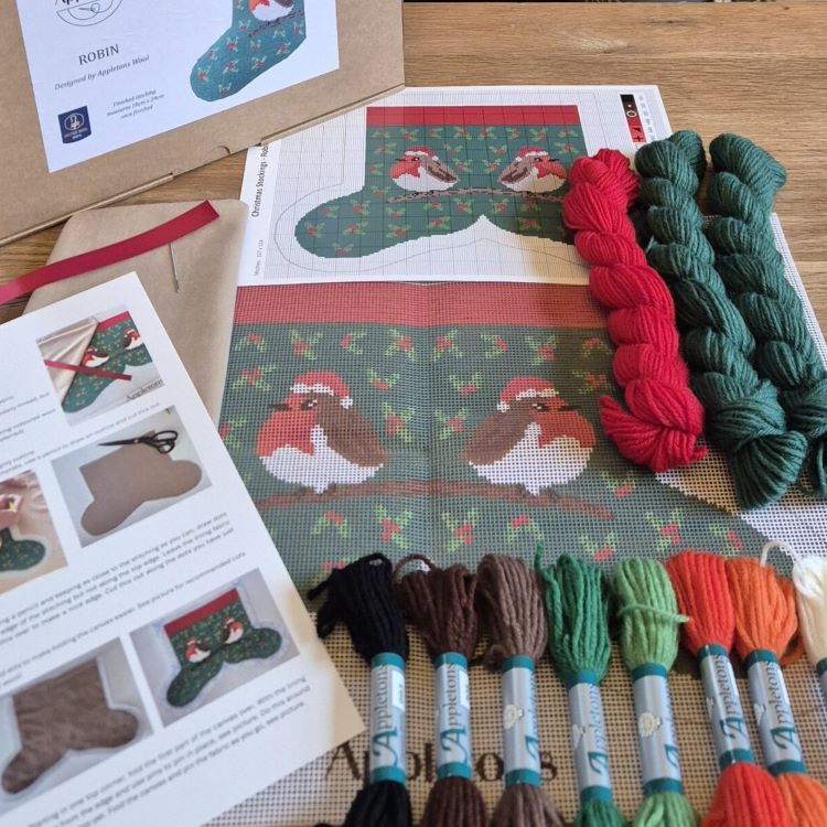 Robin Christmas Stocking Tapestry Kit - Appletons