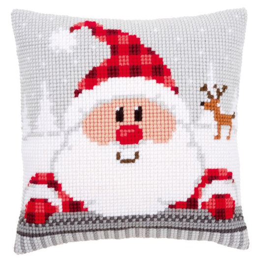 Santa in Plaid CROSS STITCH TAPESTRY Kit, Vervaco PN-0148061