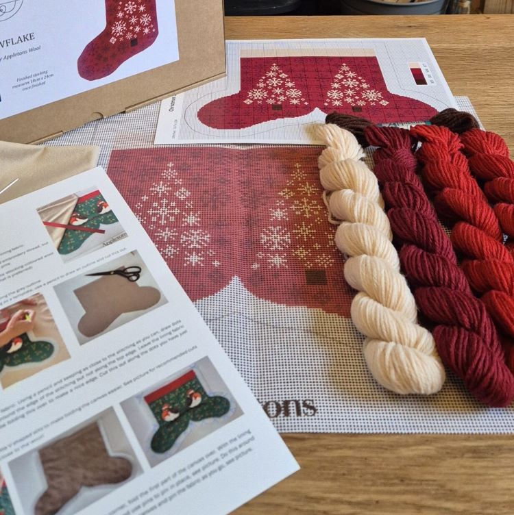 Snowflake Christmas Stocking Tapestry Kit - Appletons