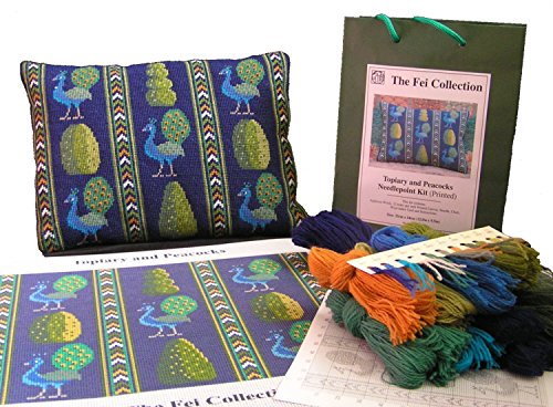 Topiary Peacocks Needlepoint Tapestry Kit - The Fei Collection