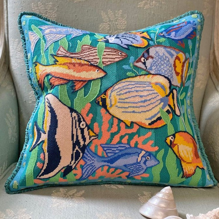 Tropical Fish Tapestry Needlepoint Kit - Glorafilia